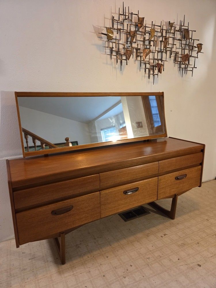 Mid Century English Teak Credenza Or Dresser