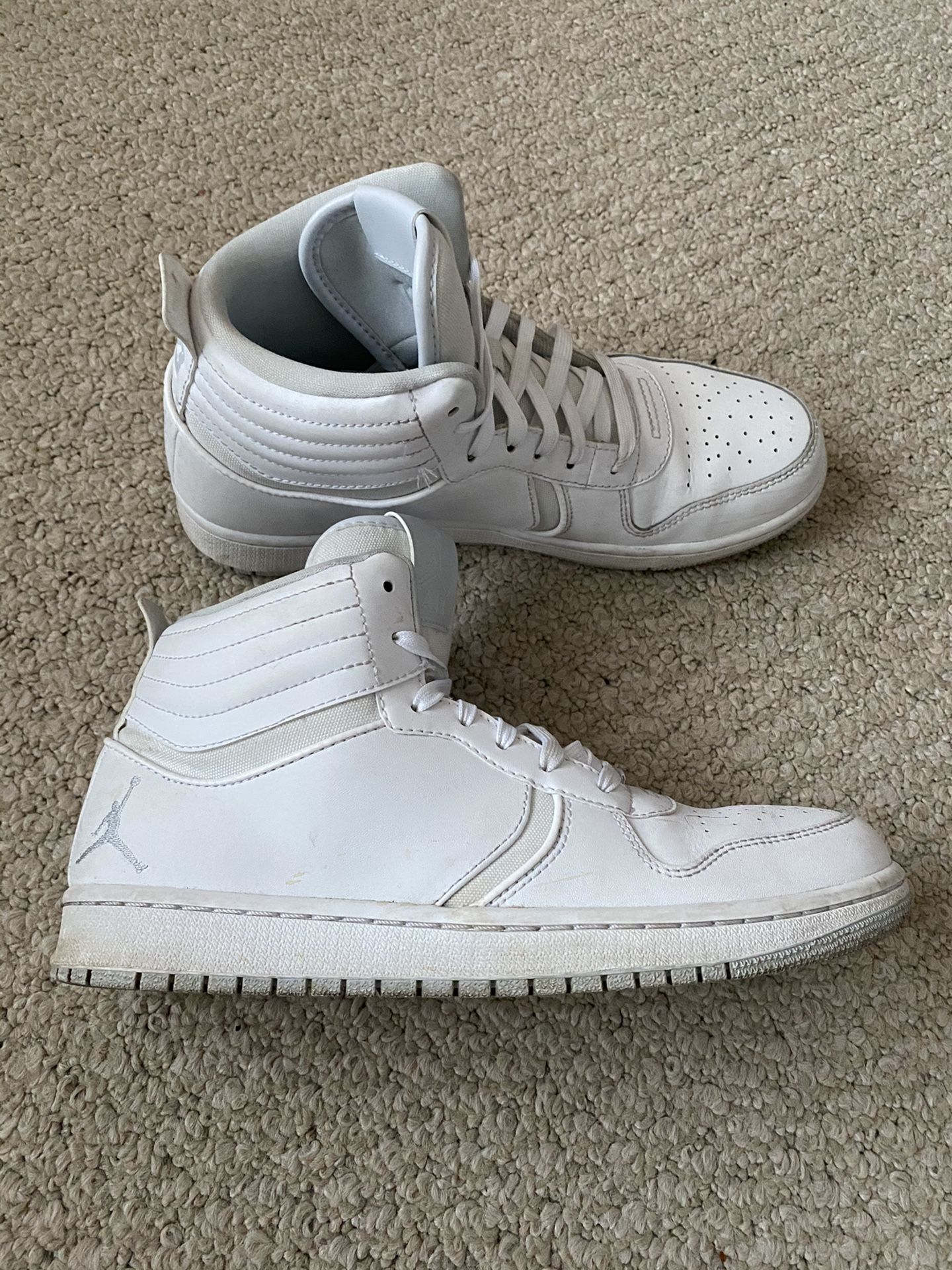 All White Jordan hi tops retro 23