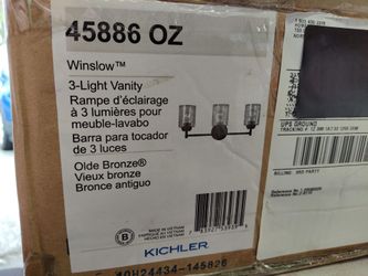 Kichler 45886oz 3 light bathroom vanity light fixture in olde bronze, few available