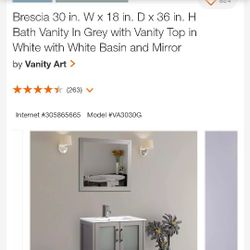 Brescia Bathroom Vanity 30x18x36