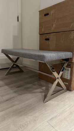 Entryway End Ottoman Bench (Grey)