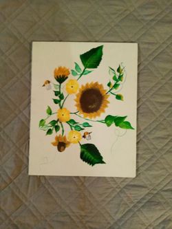 Hand Painted Sunflower 11 X 14