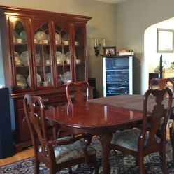 Solid Cherry Wood Oval Dining Room Set