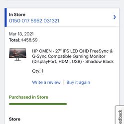 Omen 27” Gaming Monitor
