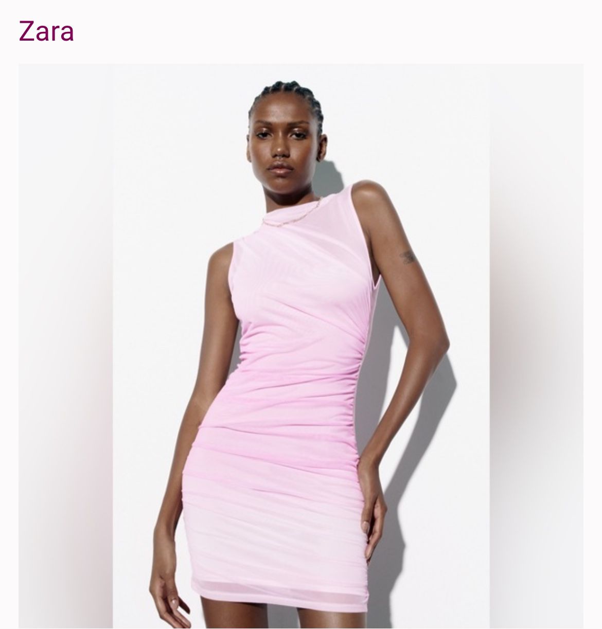 Zara Pink Mesh Mini Dress 