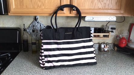 Victoria's Secret Black & White Striped Tote Bag