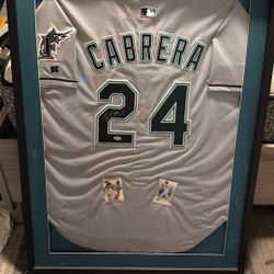 Miguel Cabrera Framed Autographed Jersey