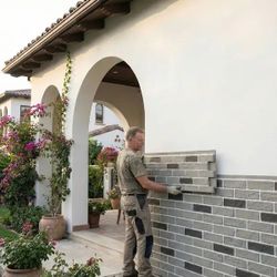 47.2 in. x 11.8 in. Dark Gray Manufactured Stone Veneer Siding Faux Stacked Stone PU Wall Panel B2 Fire Rated (18-Pack)
