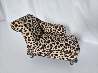 Doll Furniture / Jewelery Box Leopard Print Lounge Vintage Chair