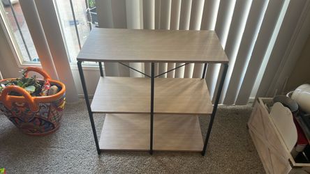 3-Tier Wood and Metal Bookshelf