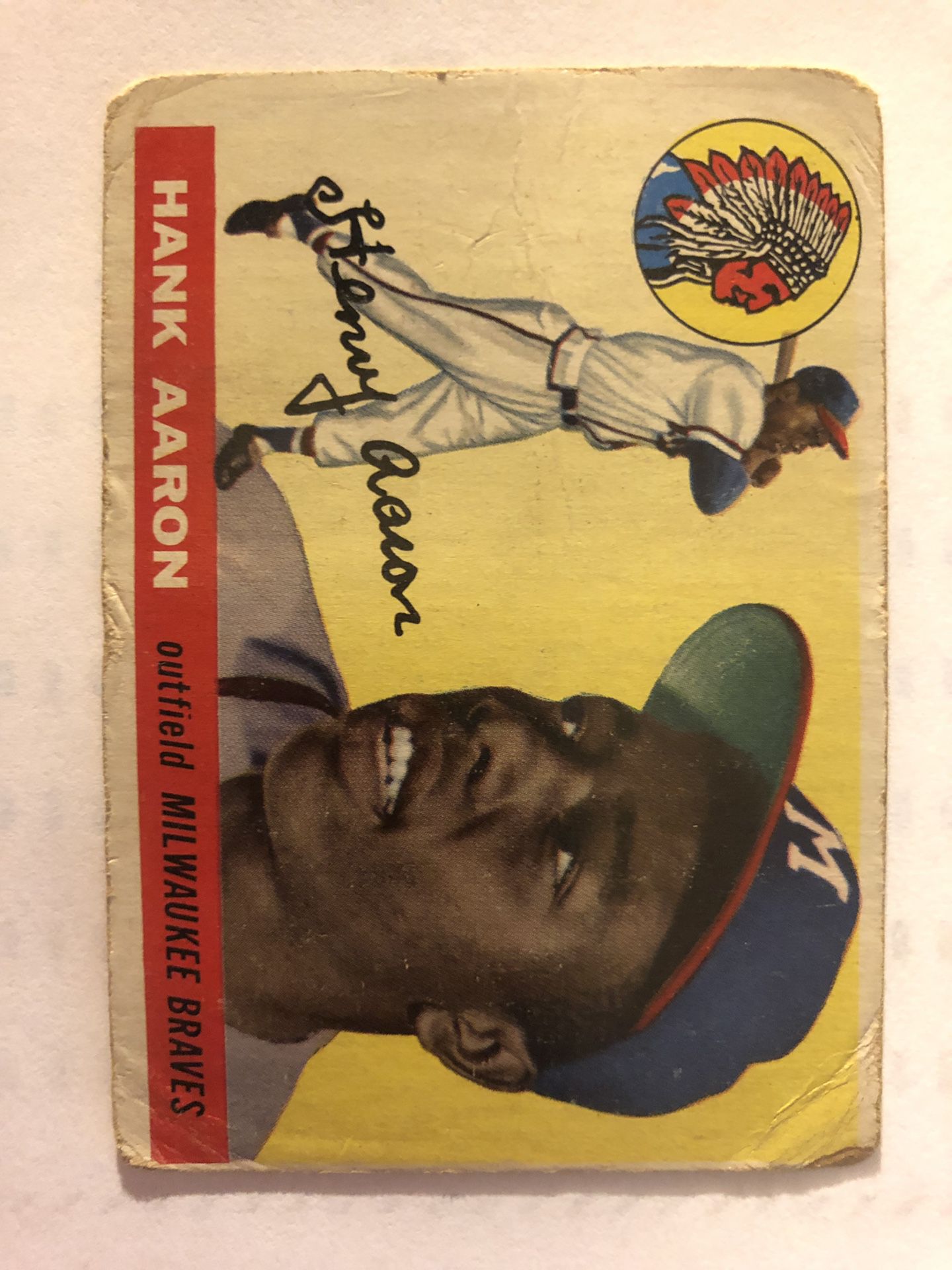 1955 Topps Hank Aaron baseball card