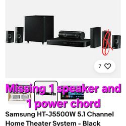 Samsung wireless surround sound 4 speaker system  with 3d blue ray system