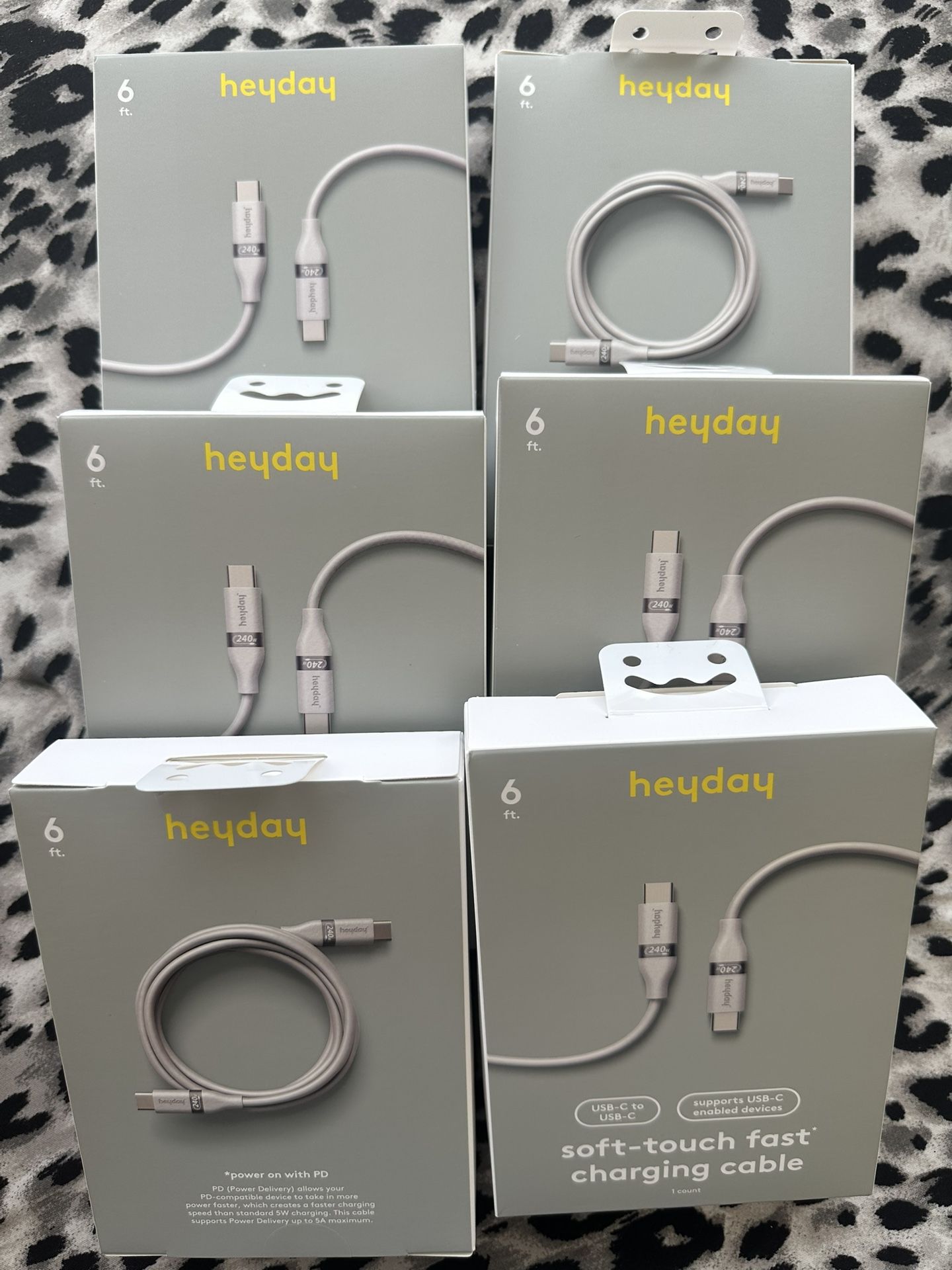 6' USB-C to USB-C Fast Charging Silicone Cable - heyday™