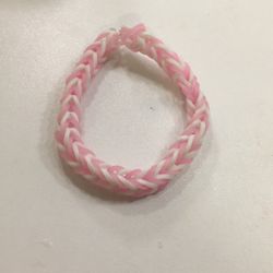 Cute Pink And White Rubber Band Bracelet 