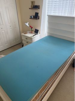 Twin bed frame and mattress
