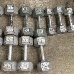 Dumbbells sets total of 224lbs weight.  $224 or OBO