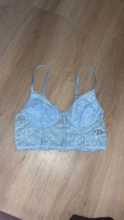 Shein blue lace tank top crop top medium