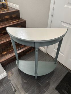 Half Moon Console Table with Bottom Shelf