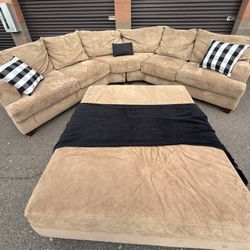 Ashley’s Sectional/Couch With Giant Ottoman