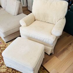 armchair with matching ottoman
