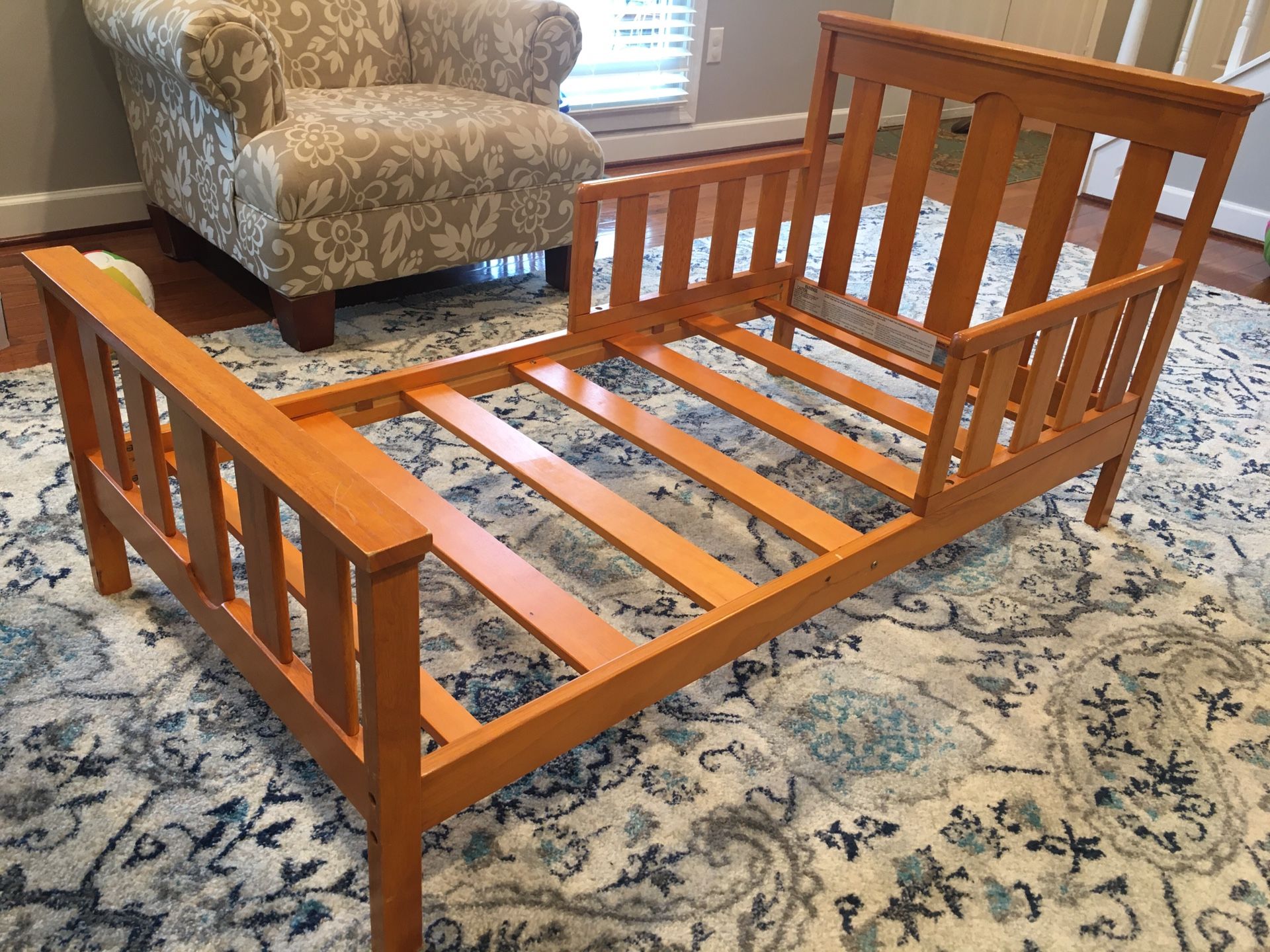 Solid wood toddler bed