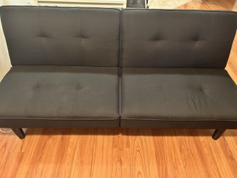 Room essentials black futon sale