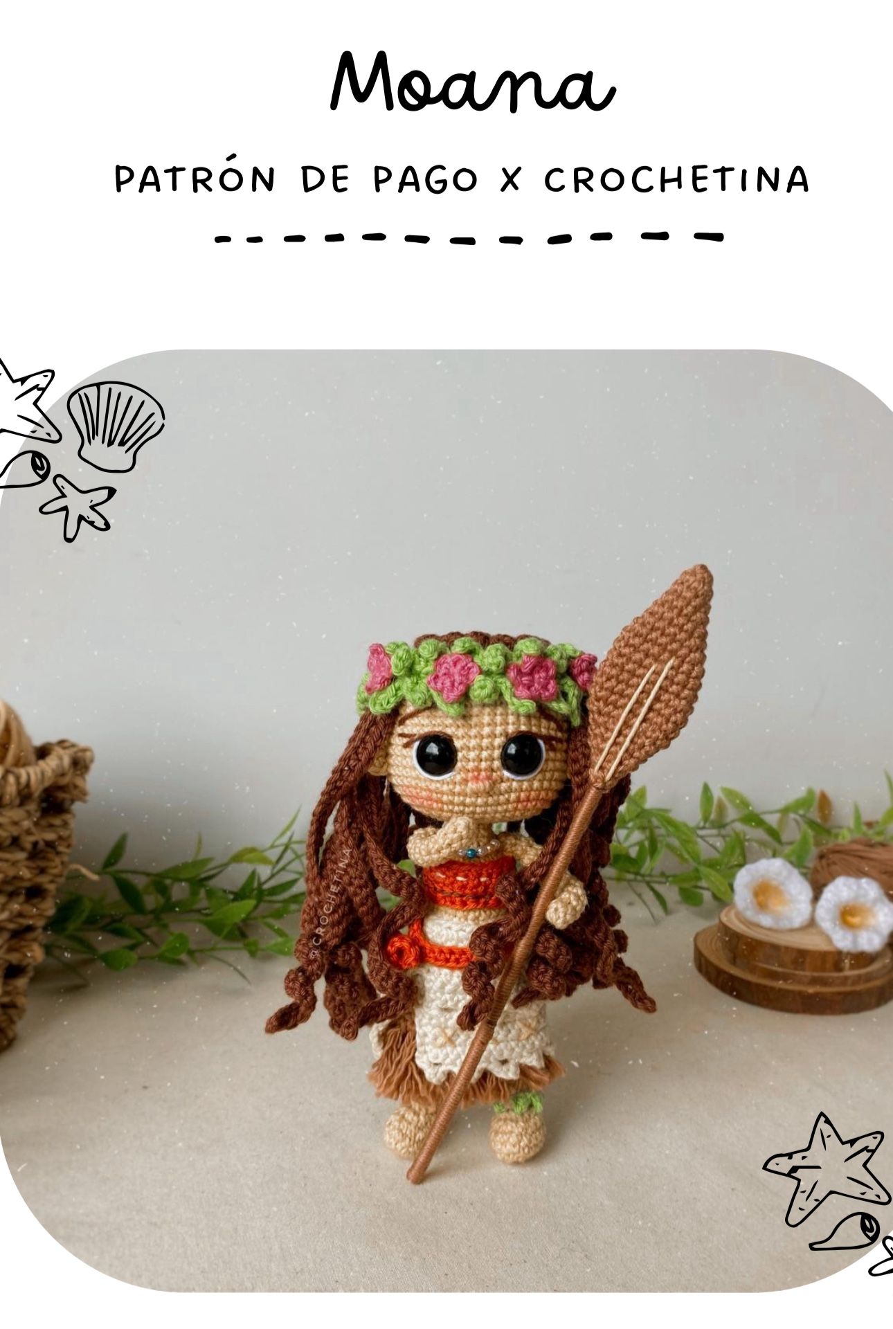 DIY Crochet Kit Disney Moana Spanish directions