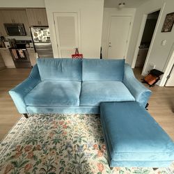 Interior Define French Velvet Couch & Ottoman