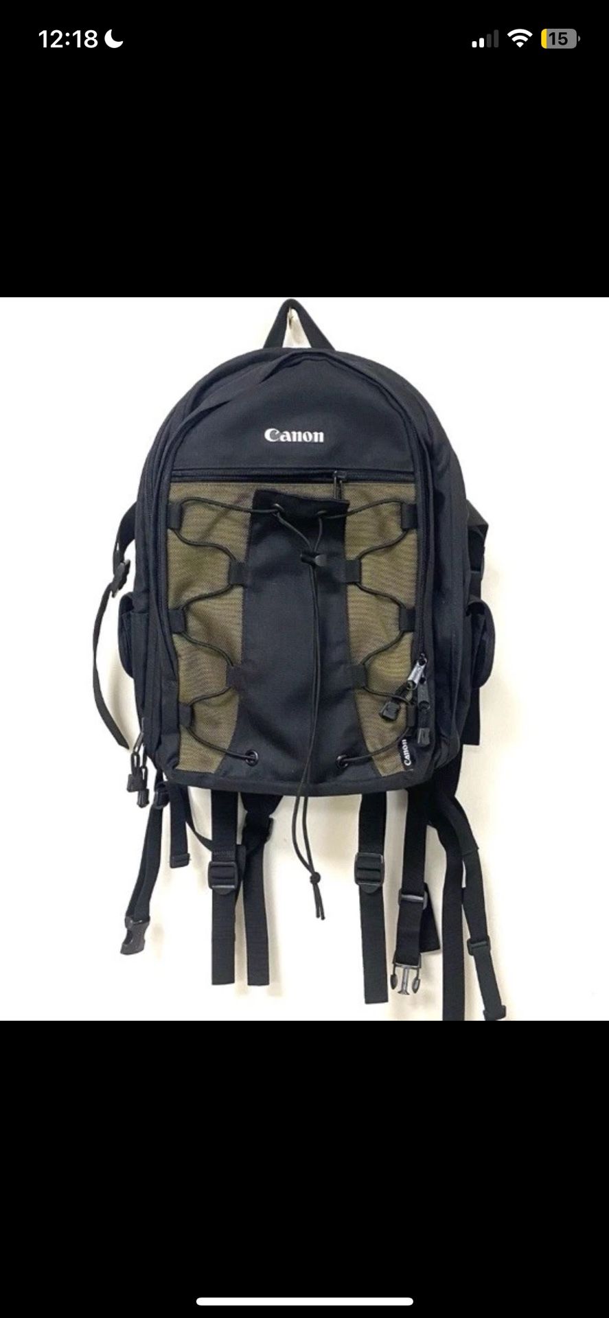 Canon 200EG Deluxe Camera Backpack Bag Green w/ Padded Dividers for DLSR