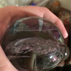 Vintage clear glass with butterfly shape inside paperweight 