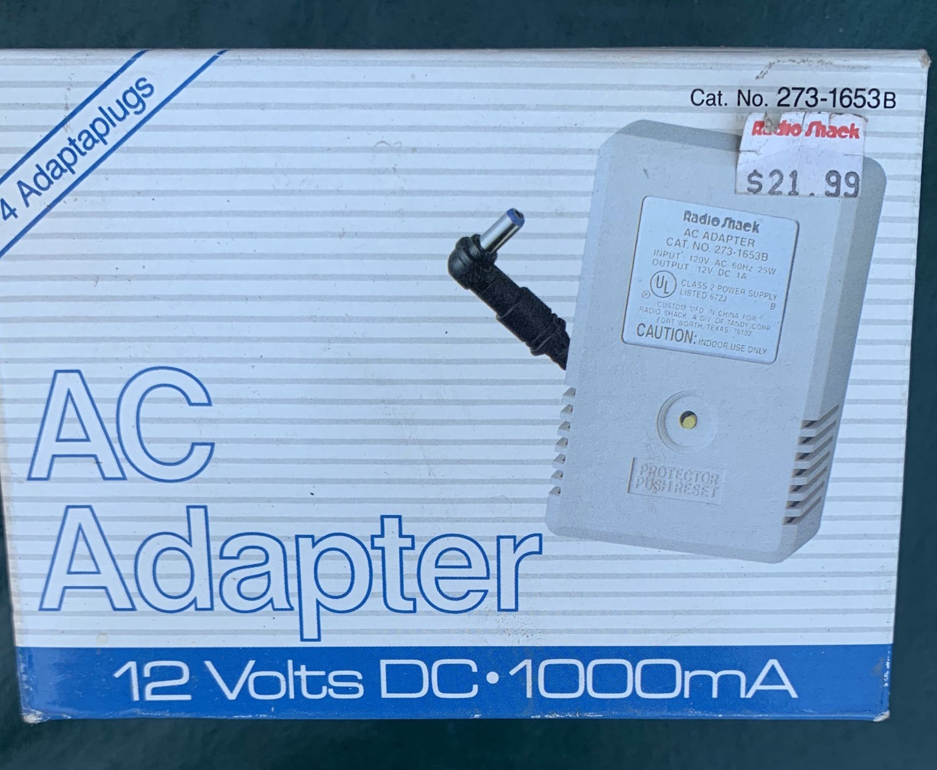 New AC Adapter 12 Volts DC -1000 mA