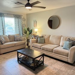 Beautiful Beige 2-Piece Living Room Set