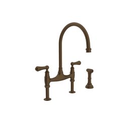 Perrin and Rowe Georgian Era Bridge Kitchen Faucet, English Bronze