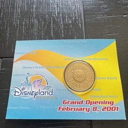 Disneyland Disney Resort Grand-Opening 2001 Token/ Coin card in Envelope 