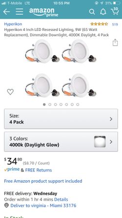 Led Recessed lighting 4”