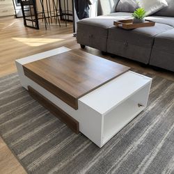 Coffee Table White and Wood