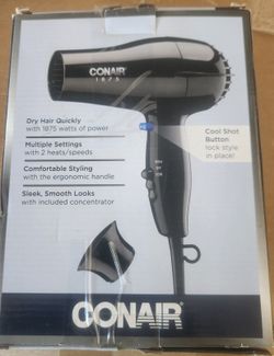 Conair Mid Size Ceramic Hair Dryer 1875 Watts Compact Fast Drying