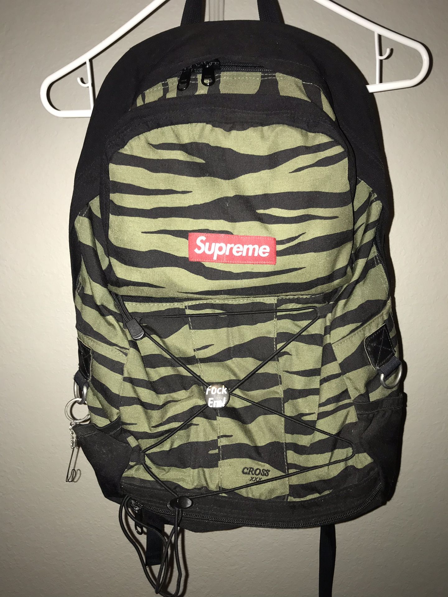 Supreme Cross 30 XXX Olive Zebra backpack box logo hoodie hat shirt