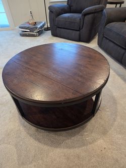 Industrial Looking Large Round Coffee Table
