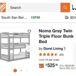 Triple Bunk Bed (Twin)