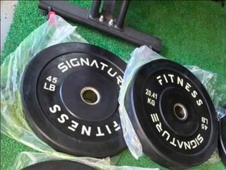 45lb pair bumper plates weight plates. Gym
