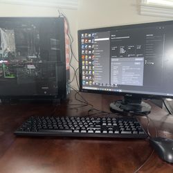 Gaming PC + Monitor + Keyboard And Mouse  – Full Setup – $500 (Game Ready)