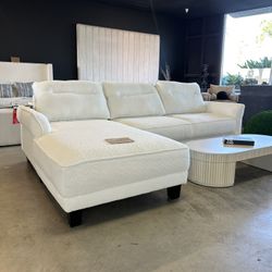Modern White Sofa Chaise Sectional Couch for Living Room