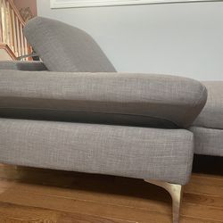 Modern Grey Fabric Sectional Couch