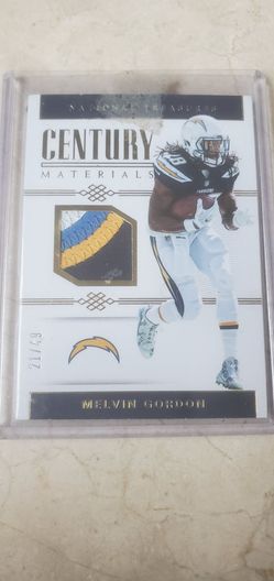 Melvin Gordon National Treasures Century Materials Patch Card 21/49