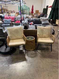 New assembled 3-Piece Outdoor Patio Furniture Set  beige