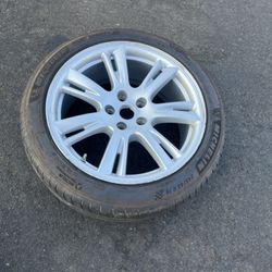 1 Only - 245/45r19 5x4.72 5x120 Stock Split Spoke Tesla Model S X Wheel Rim With Michelin Pilot Sport 4 Tire