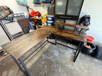 L Shaped Desk with Monitor Stand