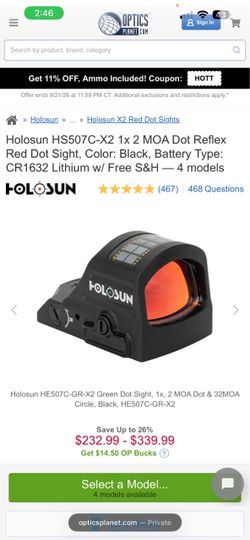 Holosun HS507C-X2 Red Dot Sight Black