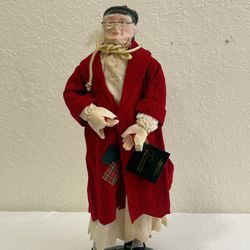 Dept 56 Dickens Christmas Carol Ebenezer Scrooge Porcelain Doll 18 1/2" 1987